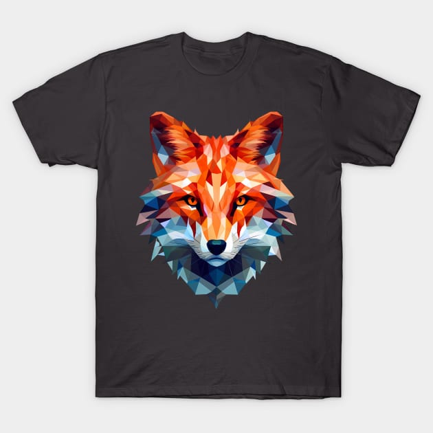 Geometric fox head in triangle look T-Shirt by Unelmoija